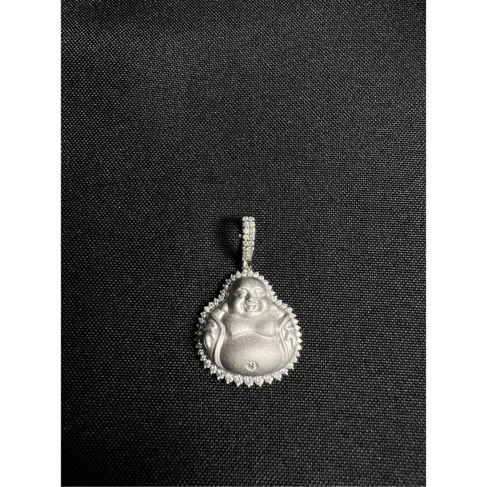 0.88 ctw VVS D Moissanite Buddha Pendant crafted in 925 Sterling Silver